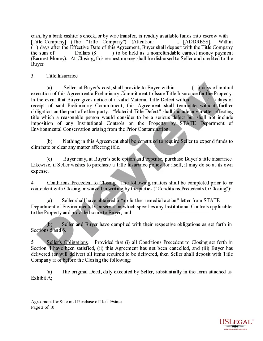 Preview Agreement for Sale and Purchase of Real Estate