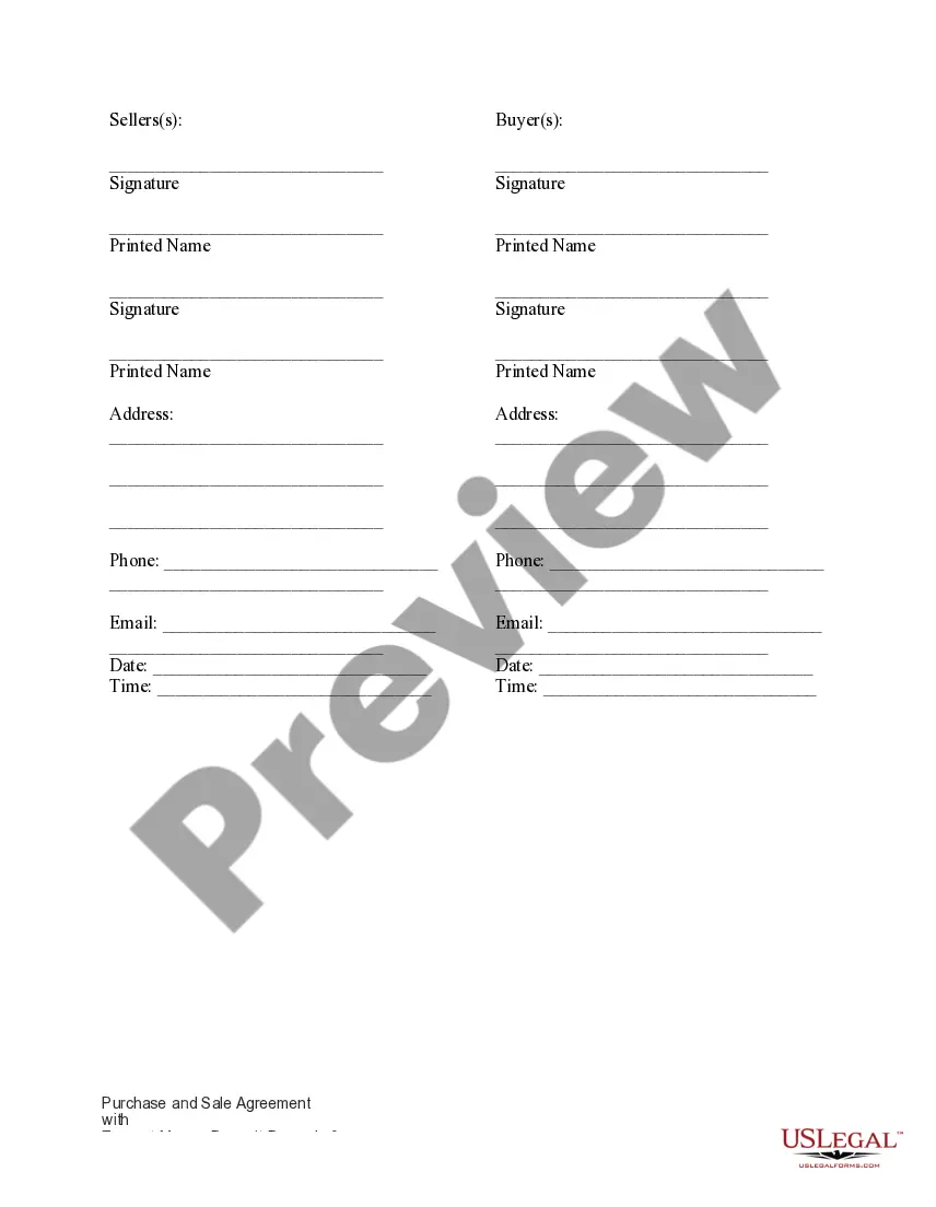 Preview For Sale by Owner Purchase and Sale Agreement with Earnest Money Deposit