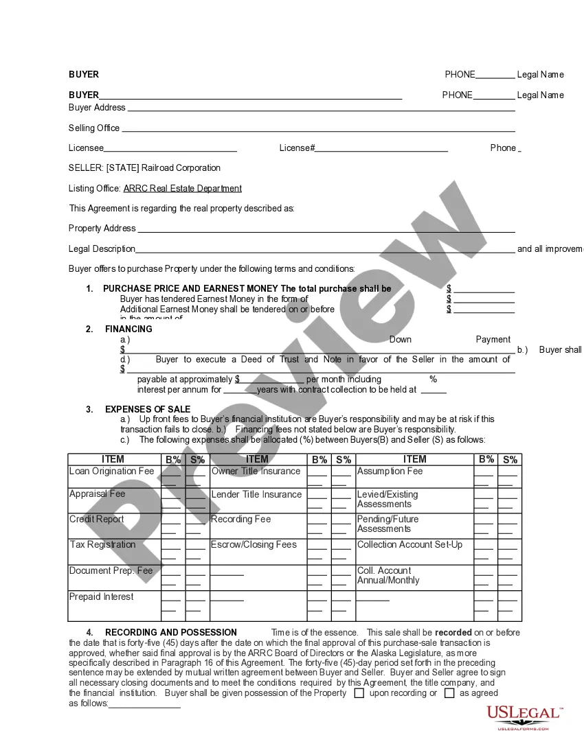 Preview Land Earnest Money Receipt and Purchase Agreement