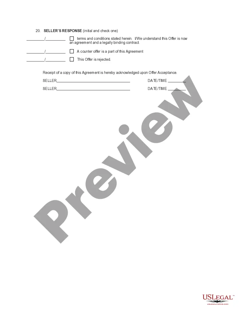 Preview Land Earnest Money Receipt and Purchase Agreement