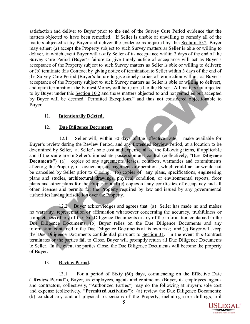 Preview Purchase and Sale Agreement