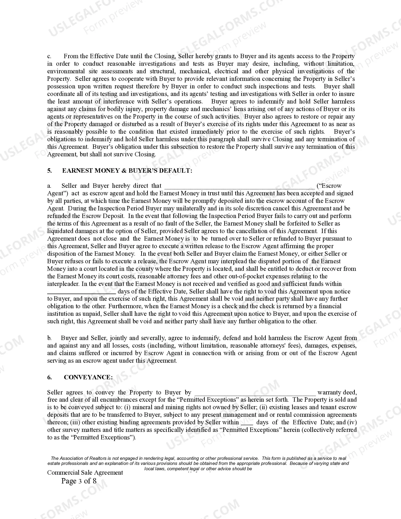 Preview Commercial Sale Agreement