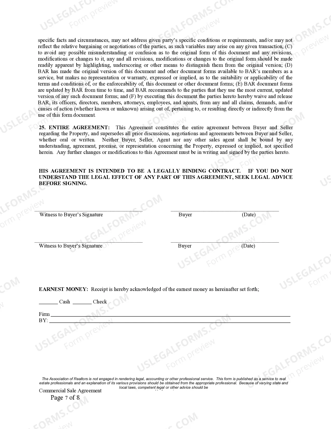 Preview Commercial Sale Agreement