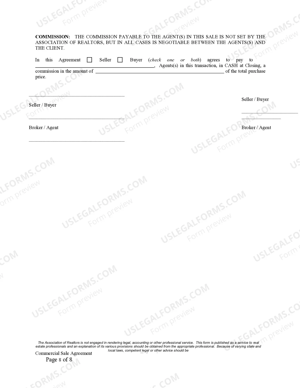 Preview Commercial Sale Agreement