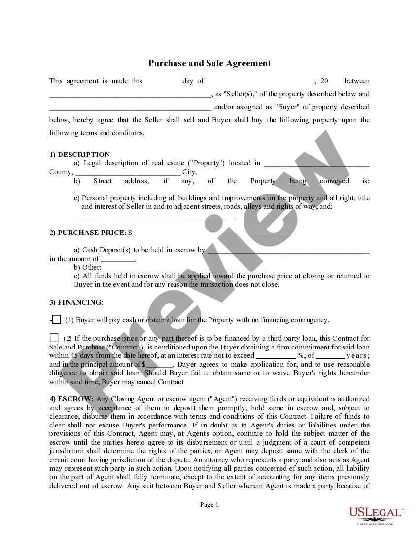 Preview Purchase and Sale Agreement