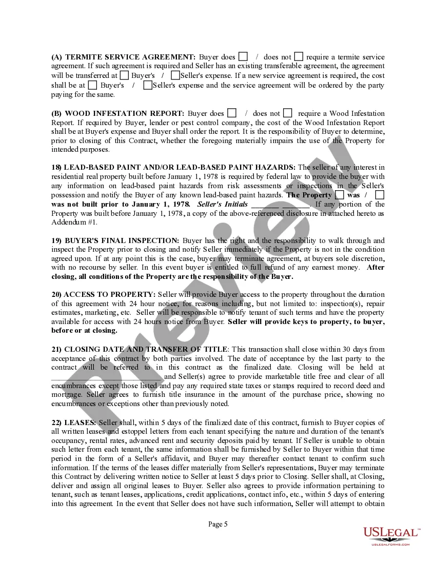 Preview Purchase and Sale Agreement