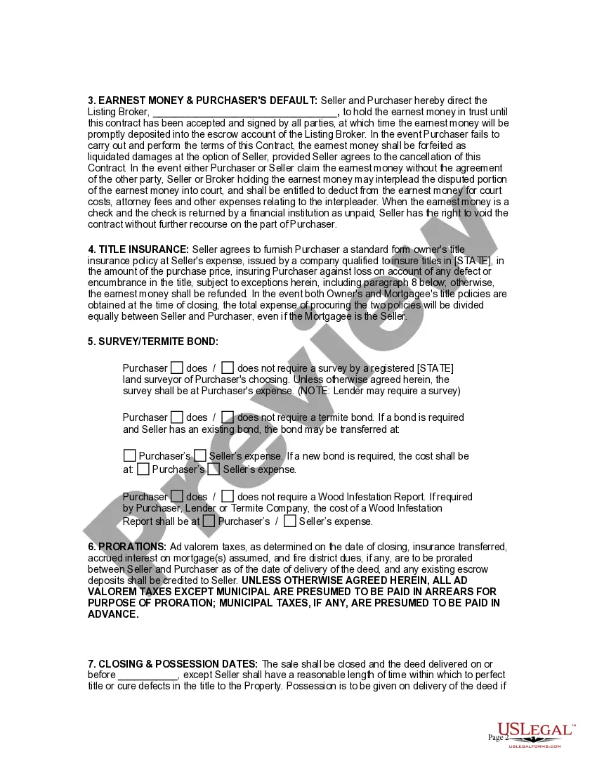 Preview Residential Purchase Agreement
