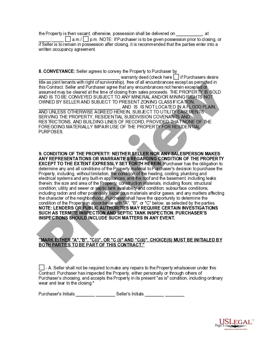 Preview Residential Purchase Agreement