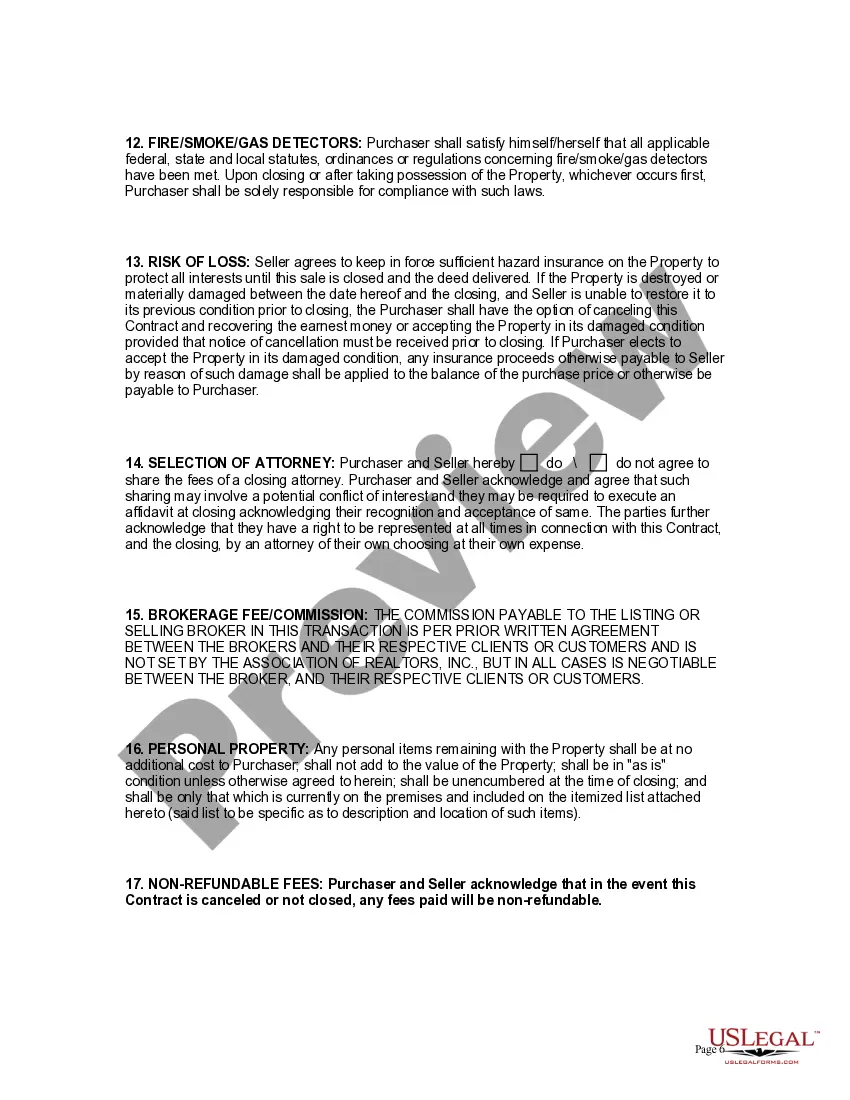 Preview Residential Purchase Agreement