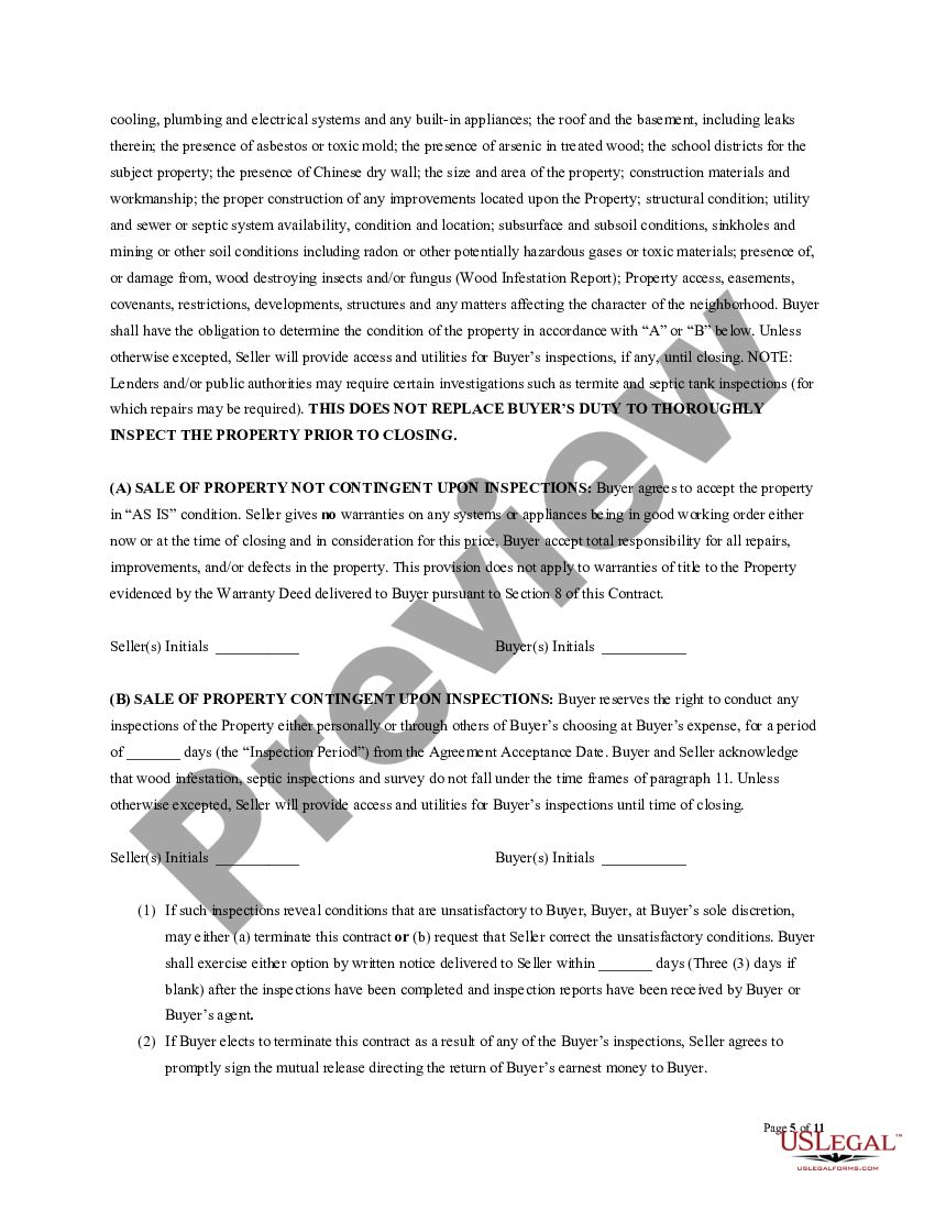 Residential Purchase Agreement: General Financed Contract | US Legal Forms