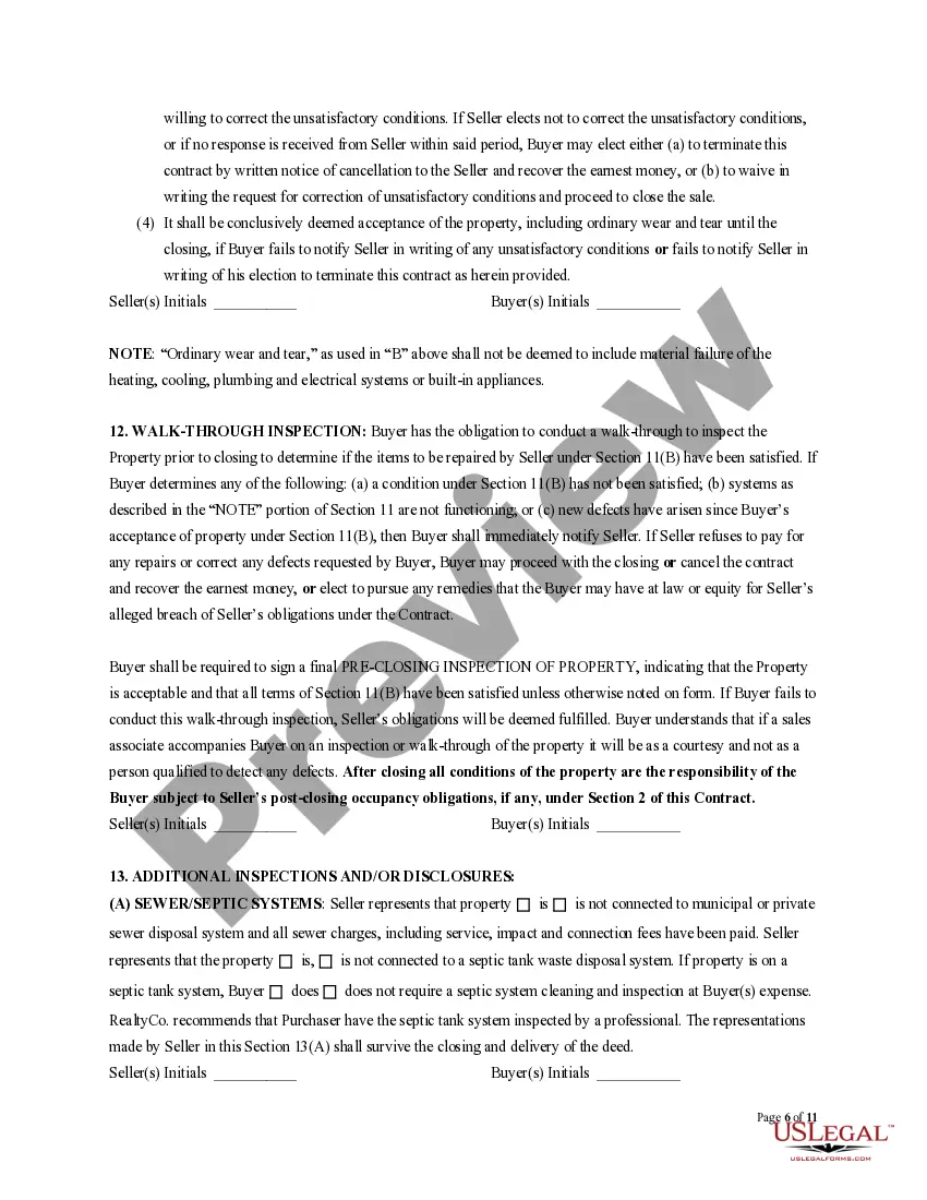 Preview Residential Purchase Agreement: General Financed Contract