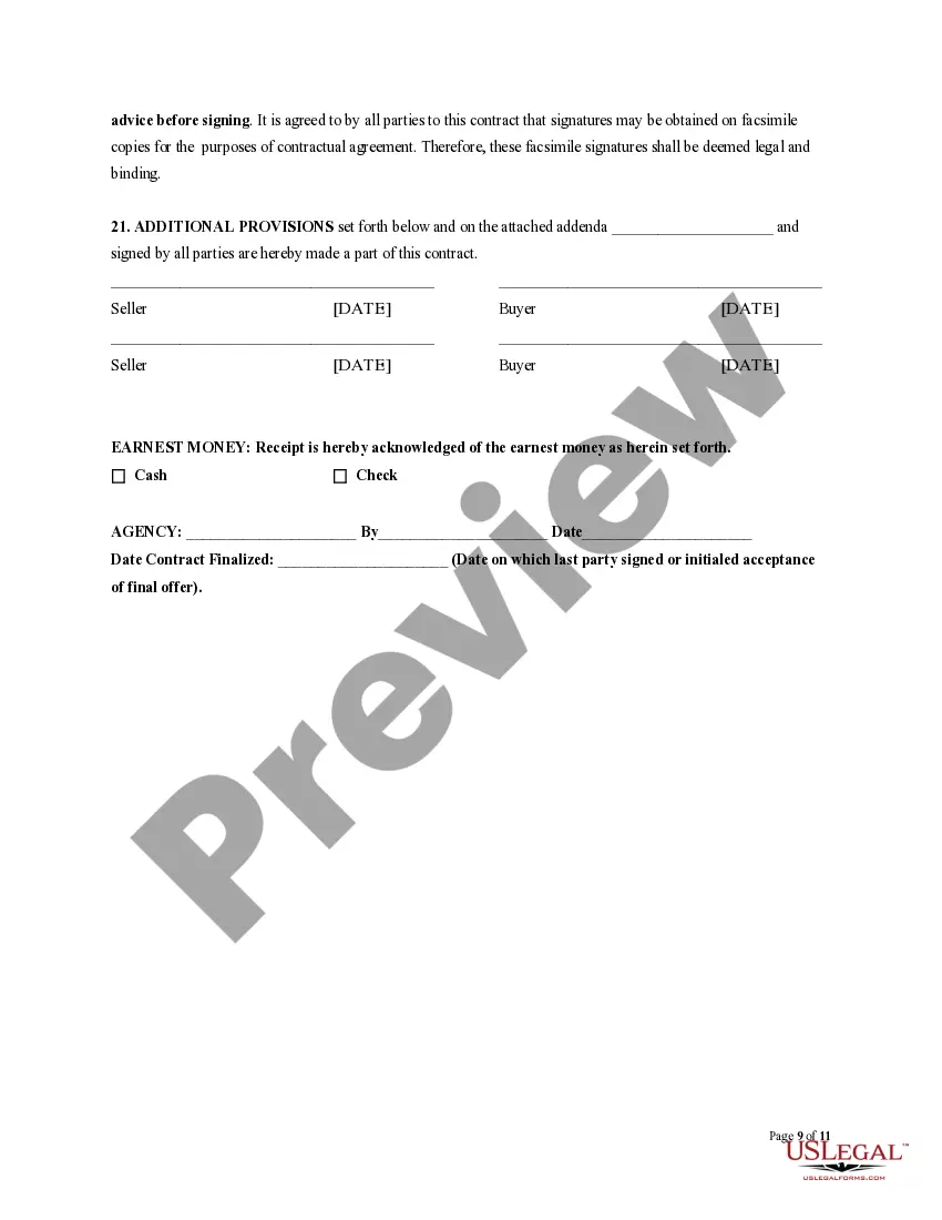 Preview Residential Purchase Agreement: General Financed Contract