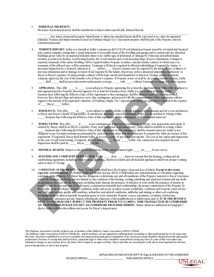 Preview Purchase Agreement: Residential Property (Caveat Emptor State)