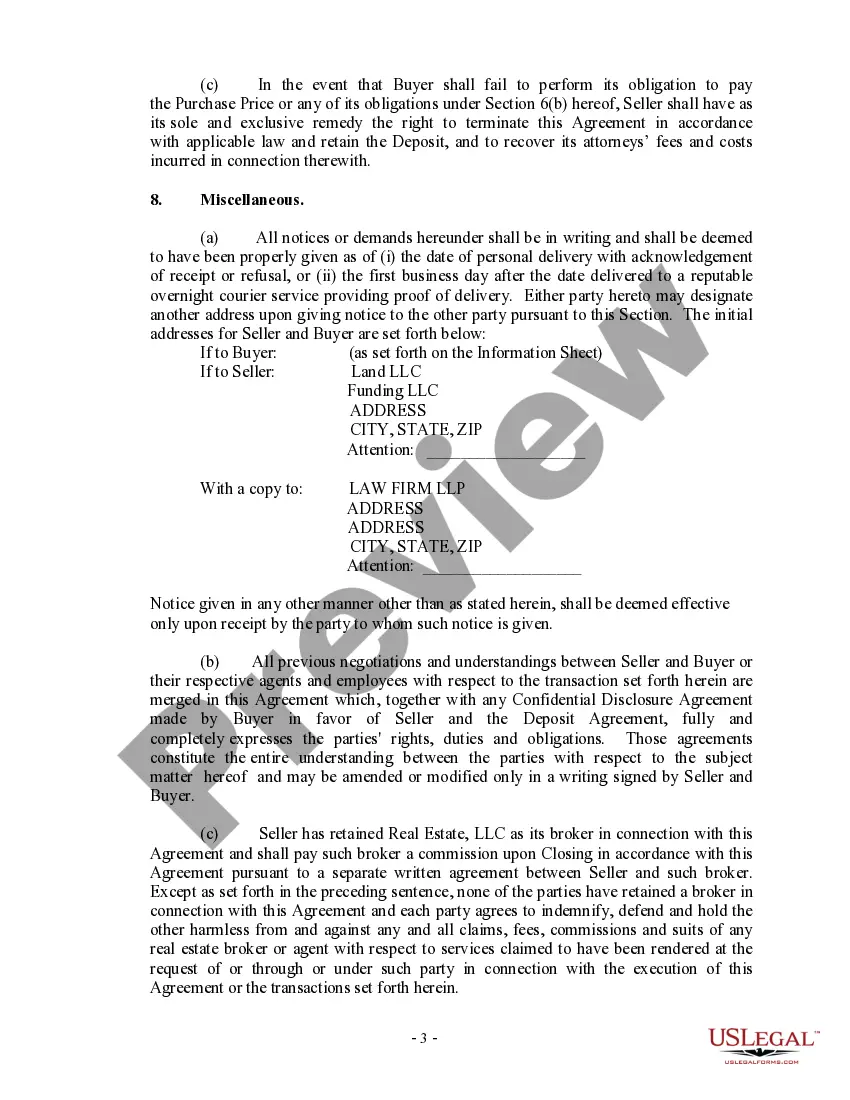 Preview Purchase Agreement between Buyer and Seller LLC