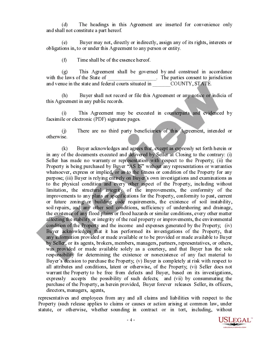 Preview Purchase Agreement between Buyer and Seller LLC