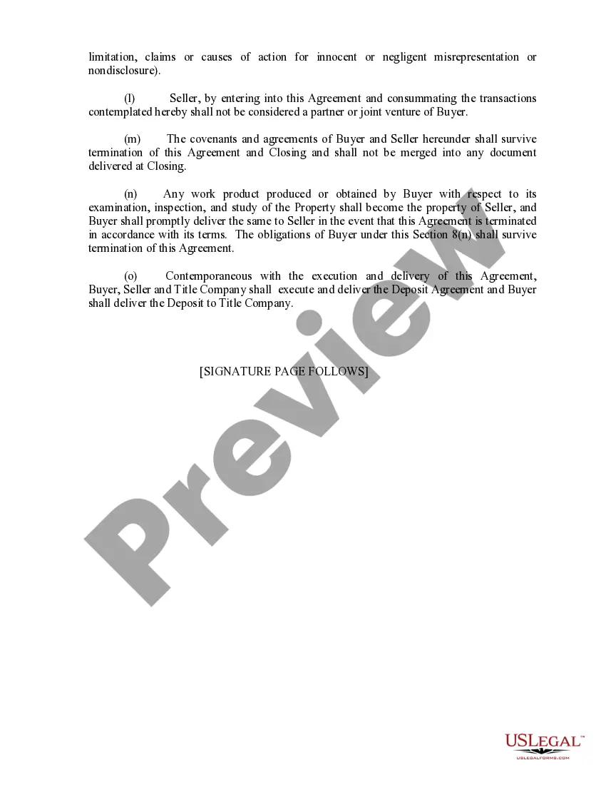 Preview Purchase Agreement between Buyer and Seller LLC