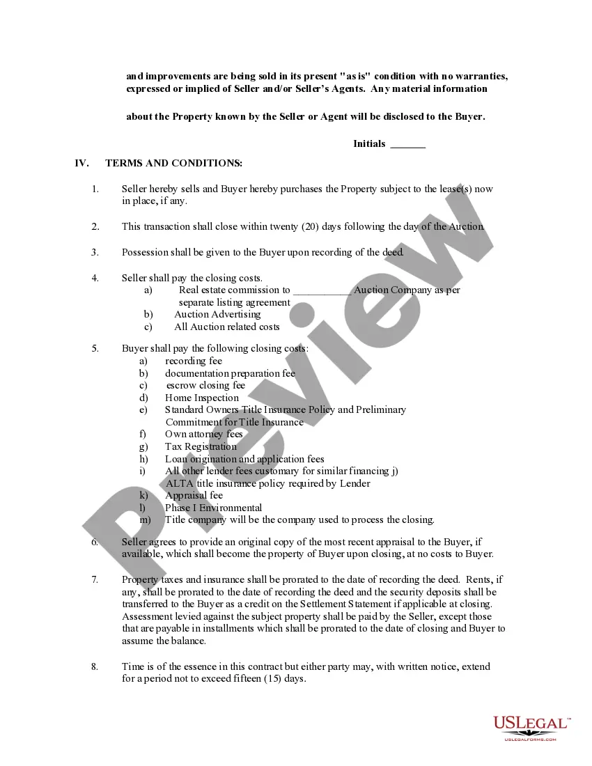 Get Purchase and Sale Agreement - Real Property Auction Preview Purchase and Sale Agreement - Real Property Auction