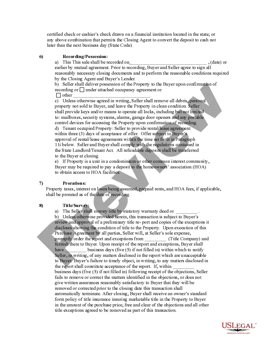 Preview Purchase and Sale Agreement Form
