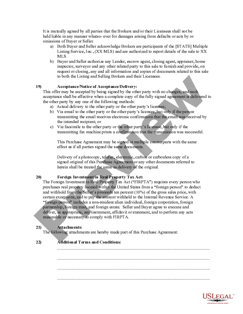Preview Purchase and Sale Agreement Form