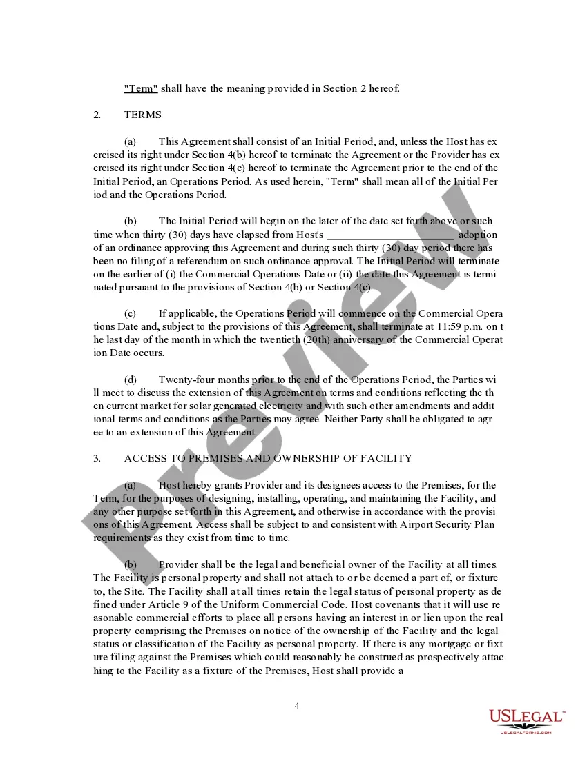 Preview Power Purchase Agreement