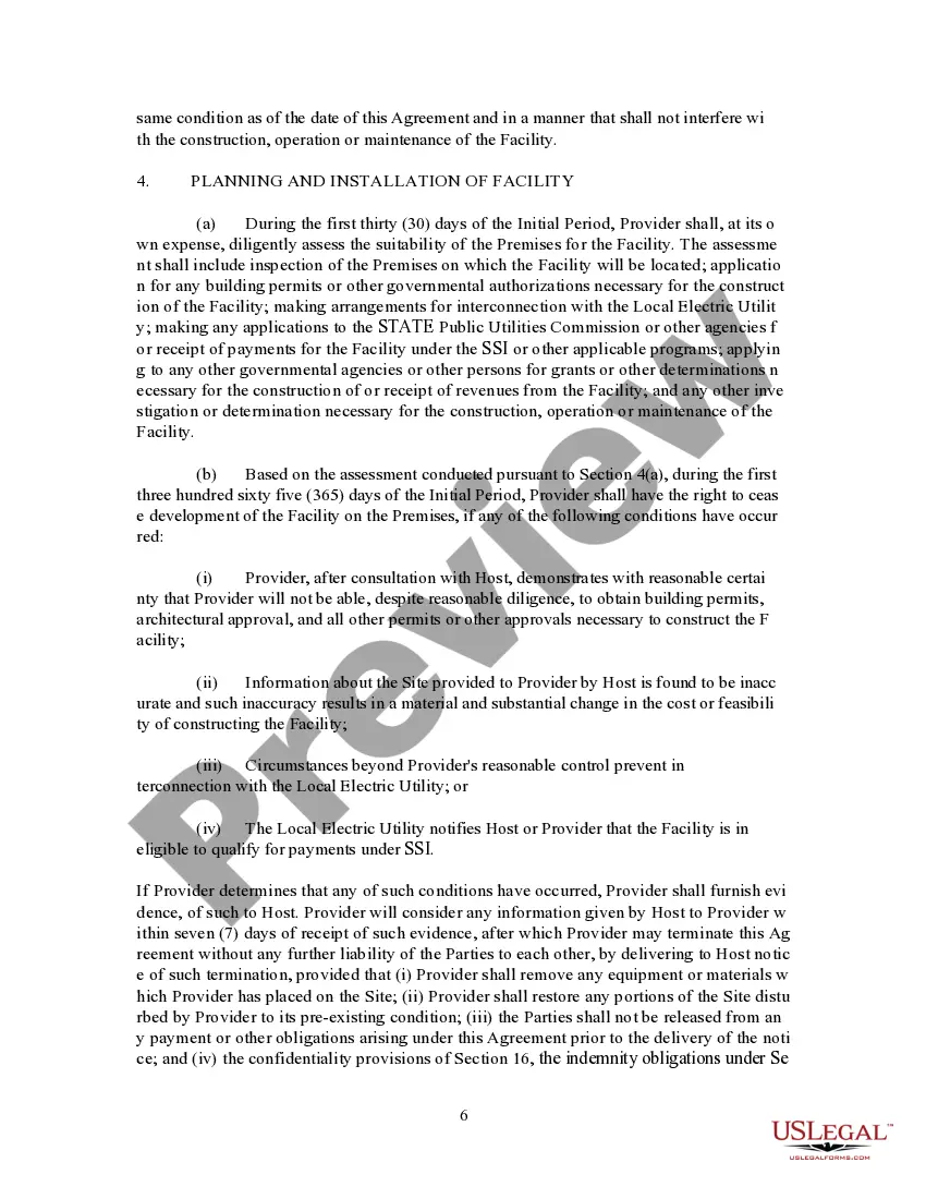 Preview Power Purchase Agreement