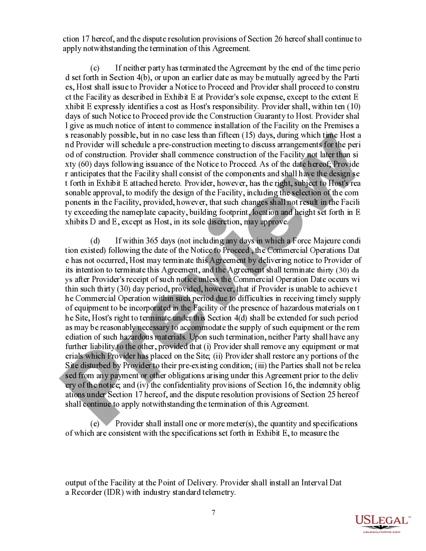 Preview Power Purchase Agreement