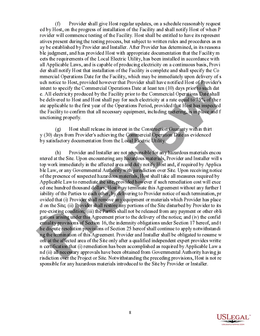 Preview Power Purchase Agreement