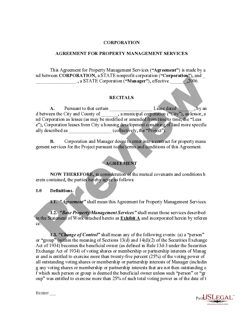 Get Agreement for Property Management Services Preview Agreement for Property Management Services