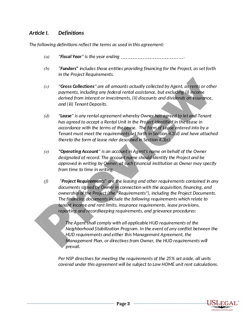Preview Property Management Agreement