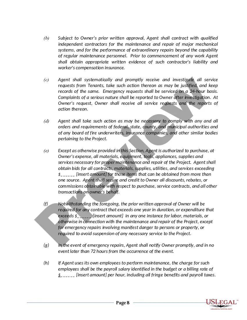 Preview Property Management Agreement