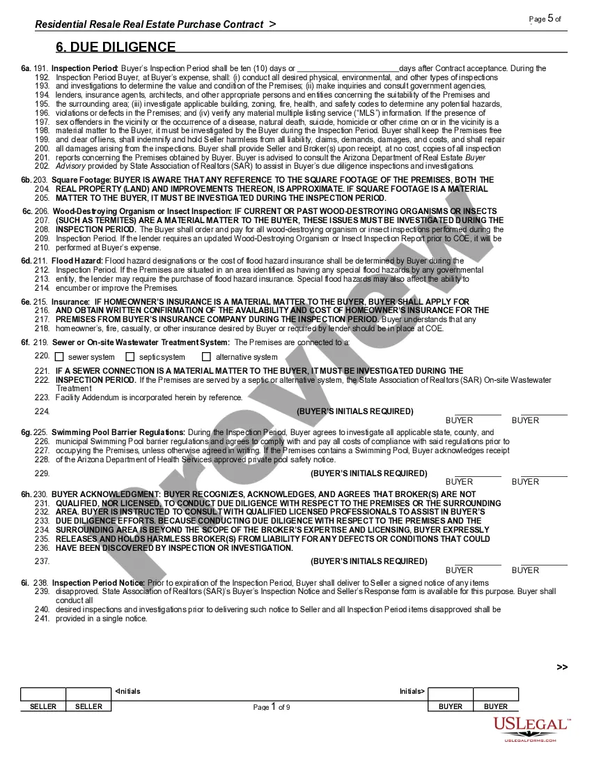 Preview Residential Resale Real Estate Purchase Contract