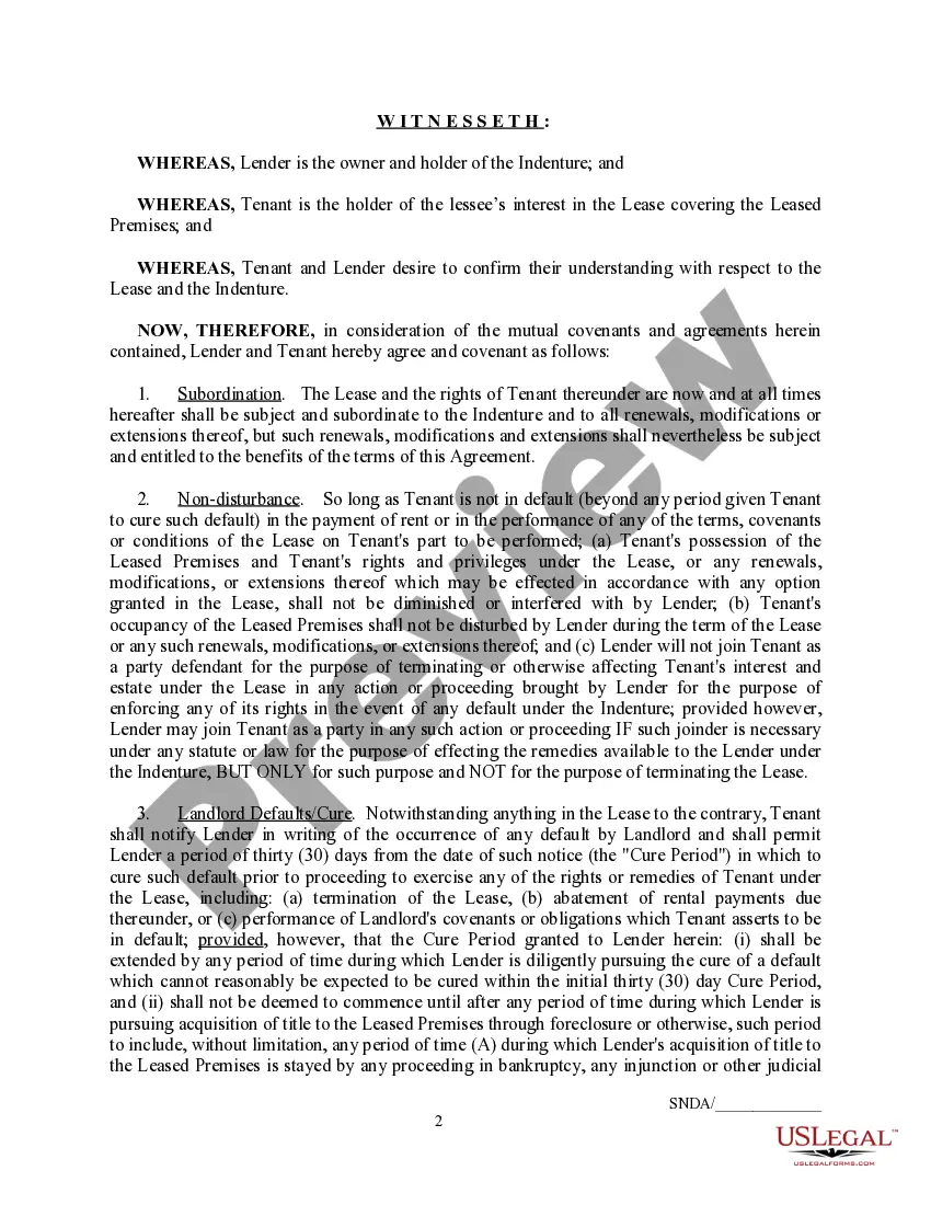 Get Subordination, Attornment And Non-Disturbance Agreement Preview Subordination, Attornment And Non-Disturbance Agreement