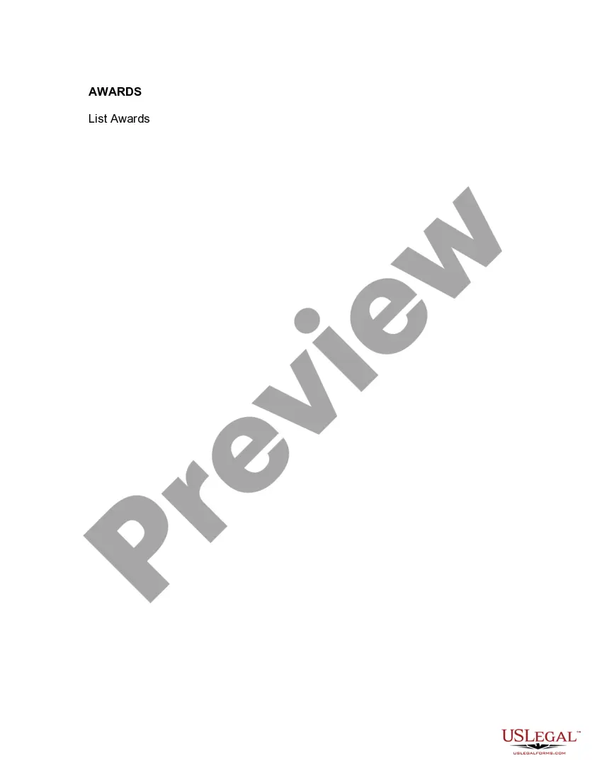 Preview Resume for Film Actor or Actress