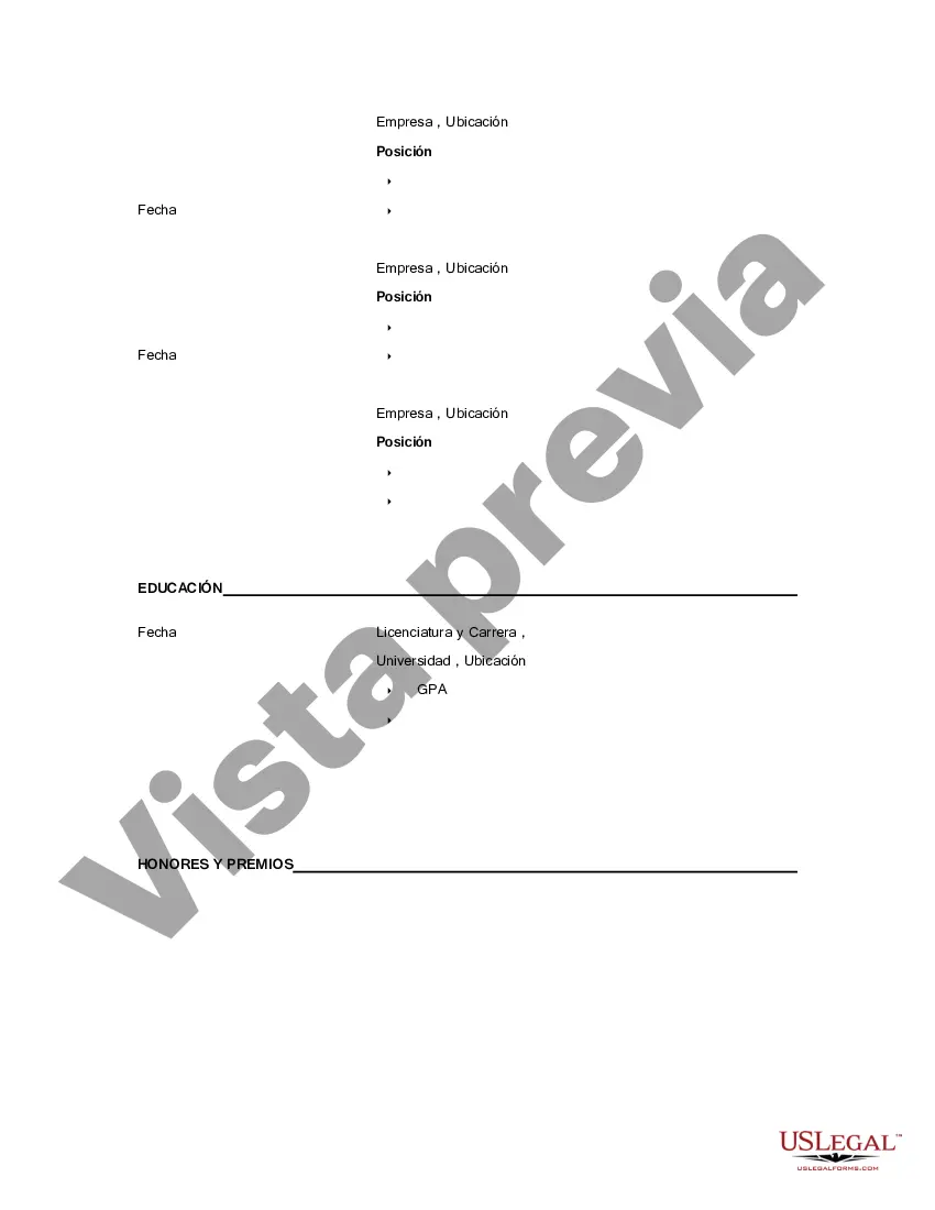 Preview Currículum para administrador de base de datos
