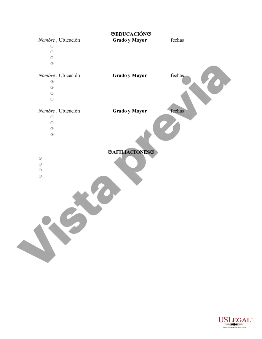 Preview Currículum para diseñador de interiores asociado