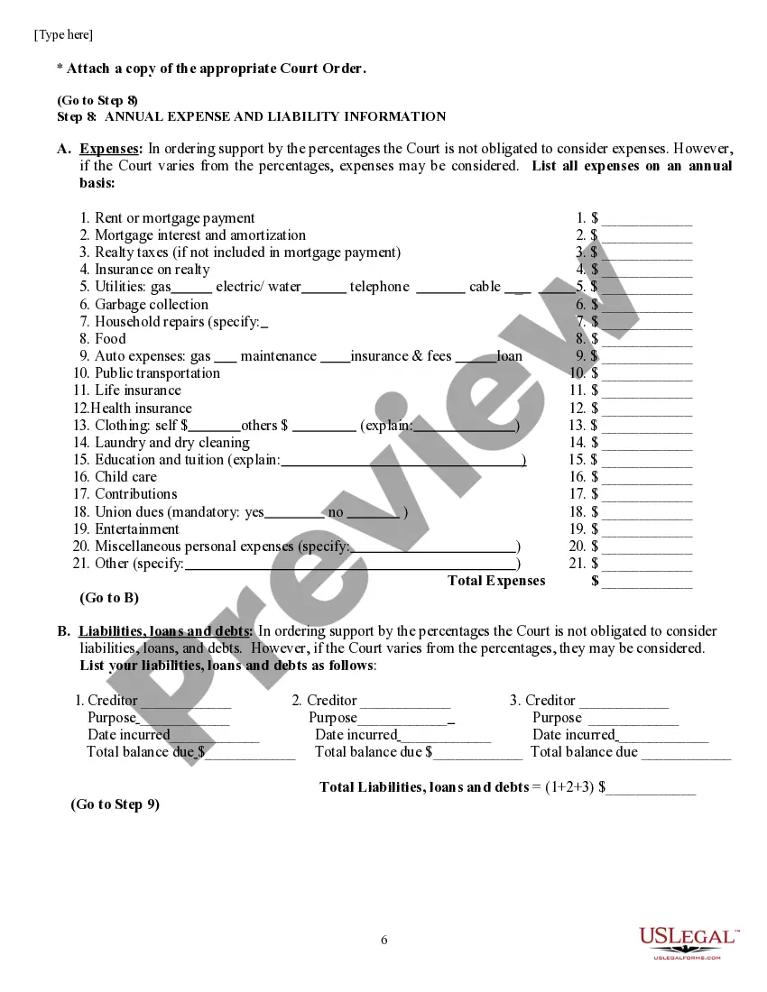 Preview Financial Disclosure Affidavit