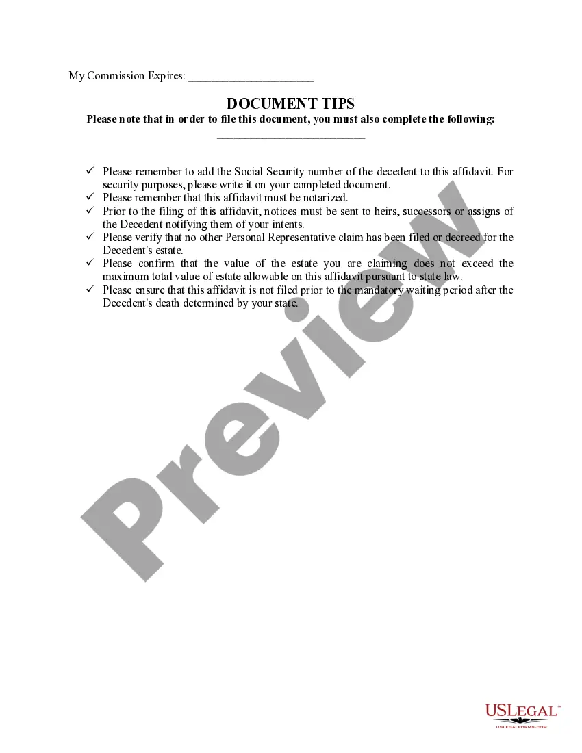 Get Affidavit of Death Preview Affidavit of Death