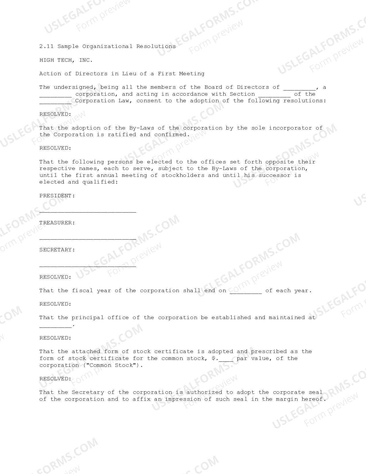 Sample Organizational Resolutions - Organization Resolution Sample | US ...