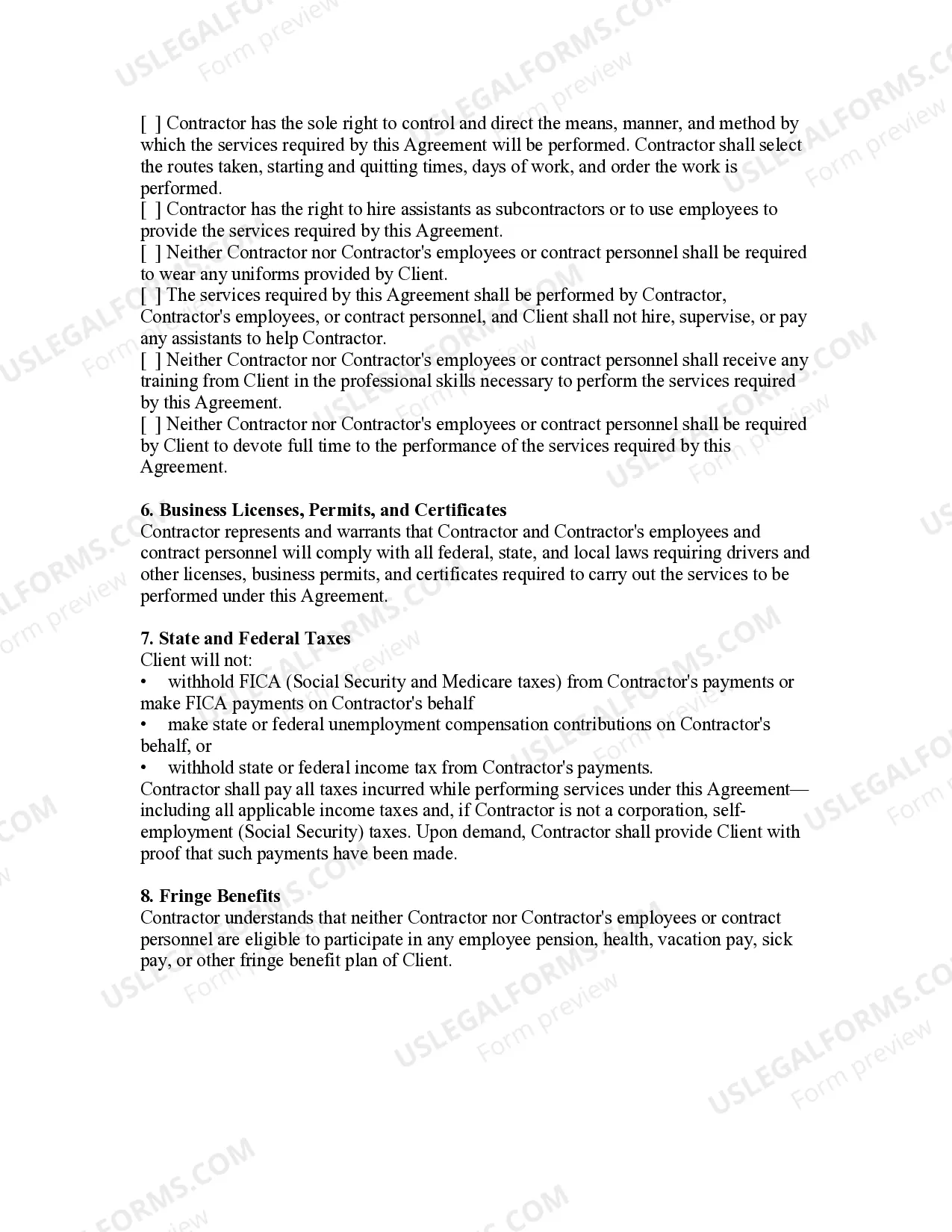 Preview Independent Contractor Agreement