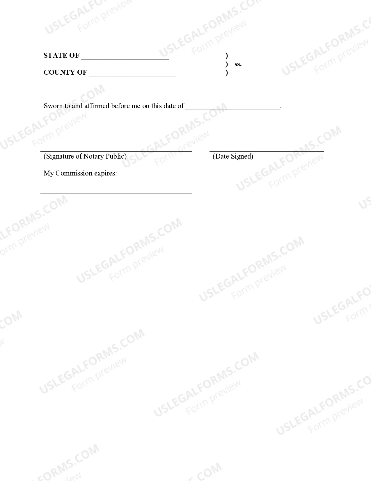 Preview Small Estate Affidavit