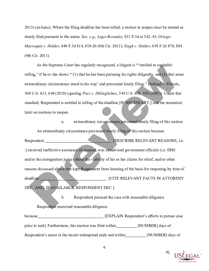 Respondent's Emergency Motion to Reopen Removal Proceedings | US Legal ...