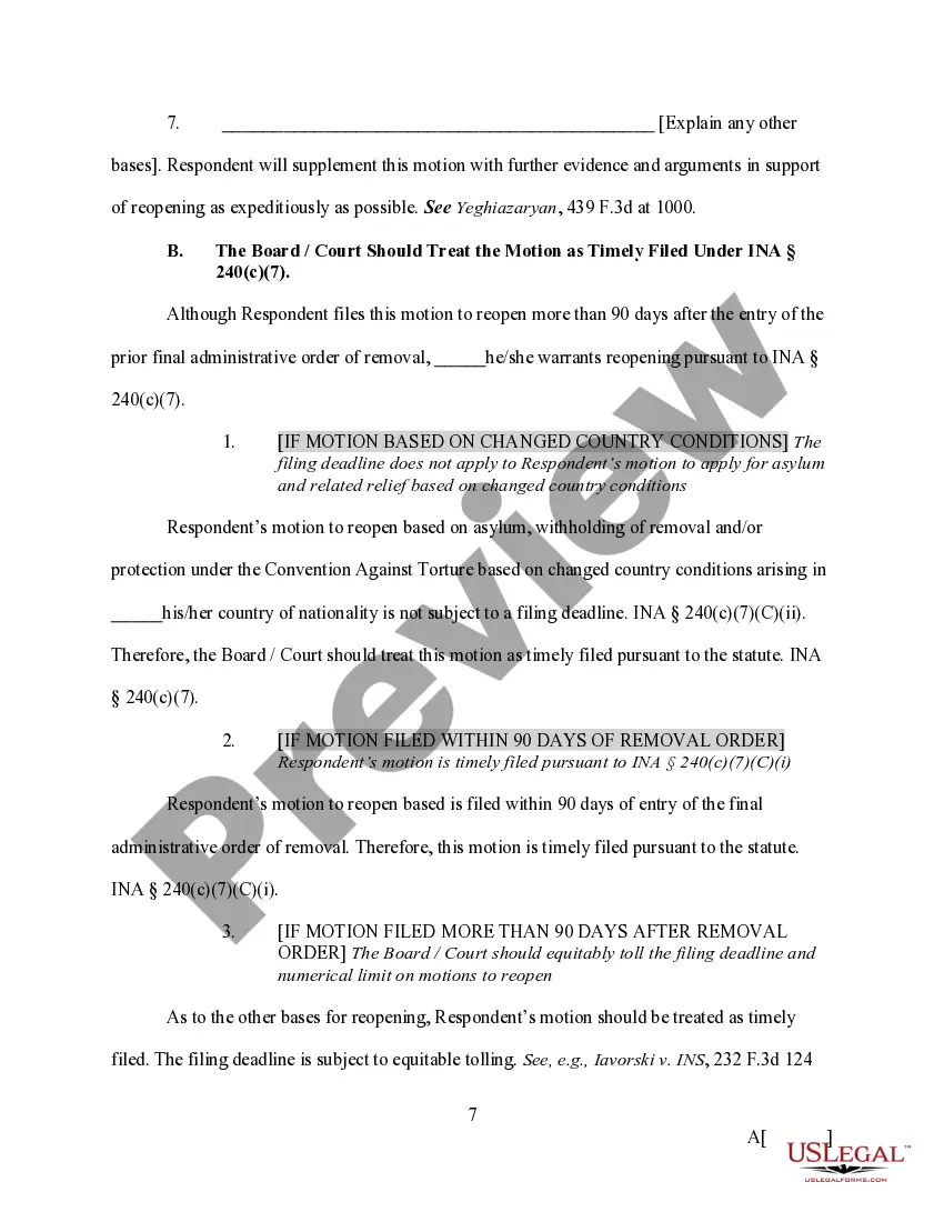 Preview Respondent's Emergency Motion to Reopen Removal Proceedings