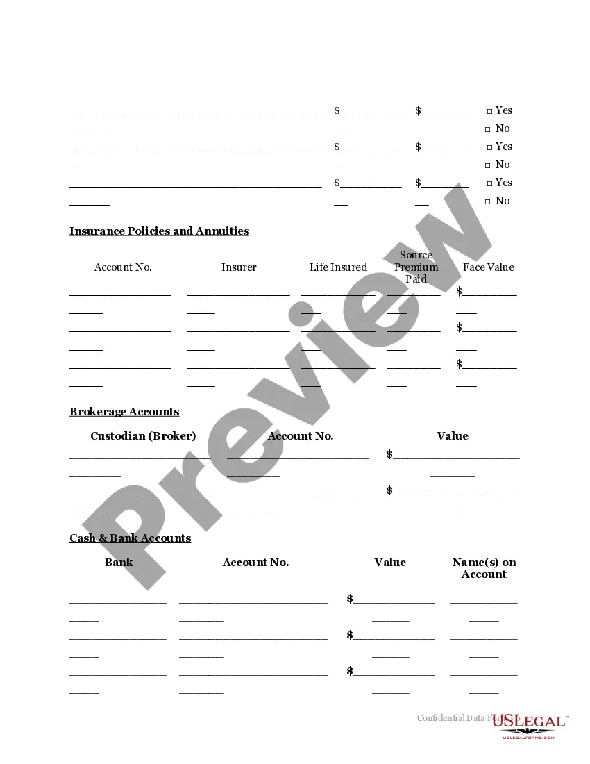 Get Confidential Data Form Preview Confidential Data Form
