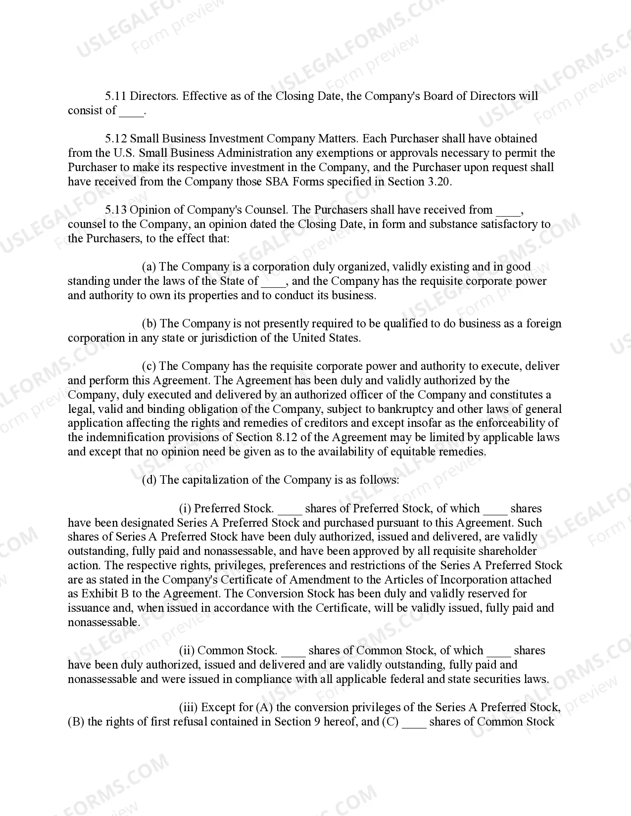 Preview Investor Stock Purchase Agreement