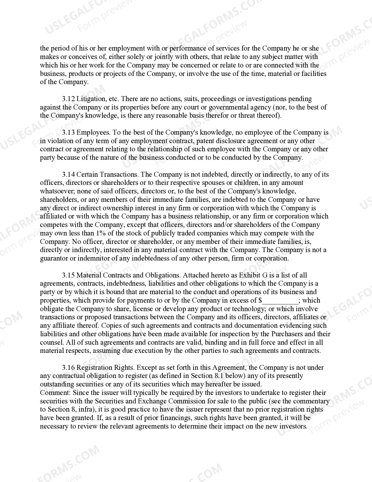 Preview Investor Stock Purchase Agreement