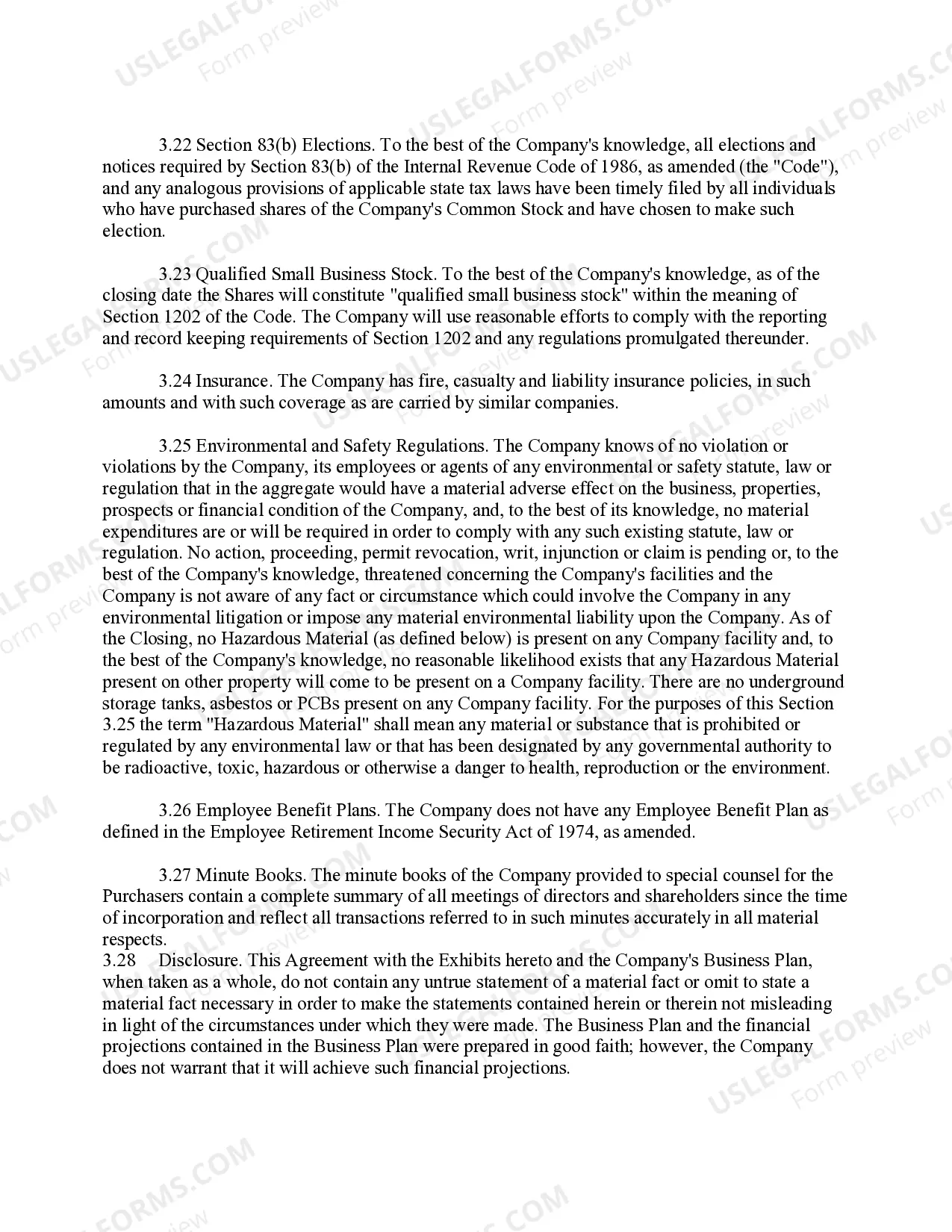 Preview Investor Stock Purchase Agreement