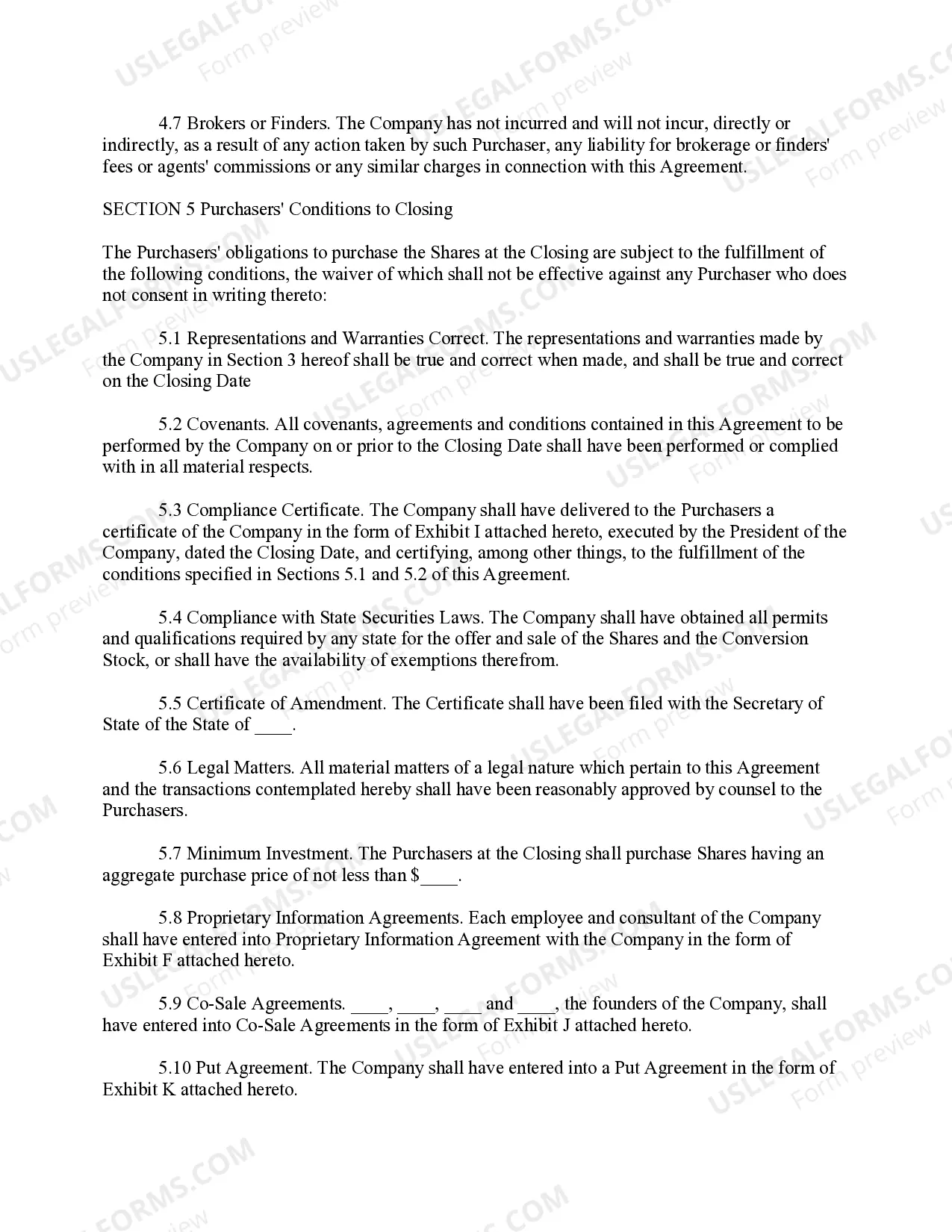 Preview Investor Stock Purchase Agreement