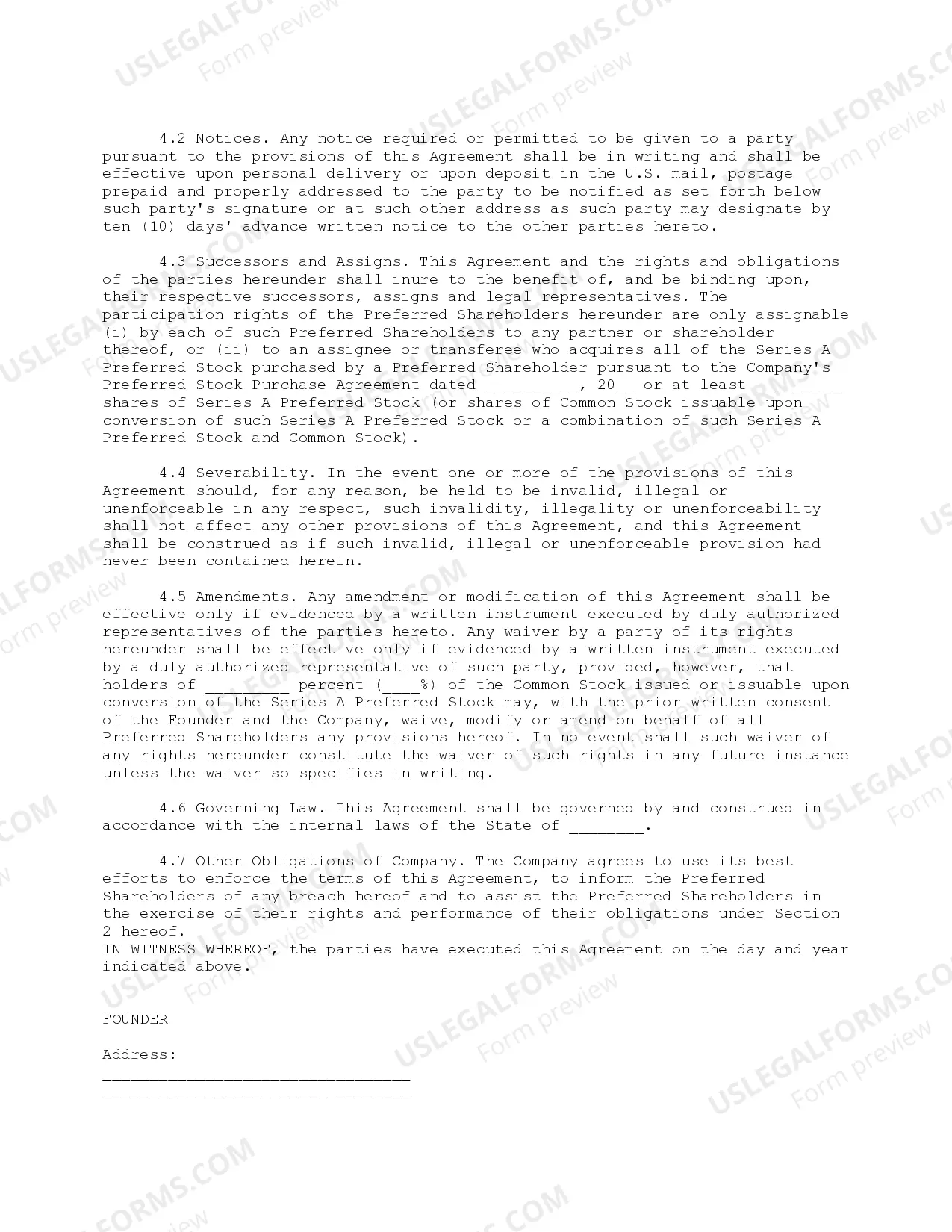 Preview Co-Sale Agreement