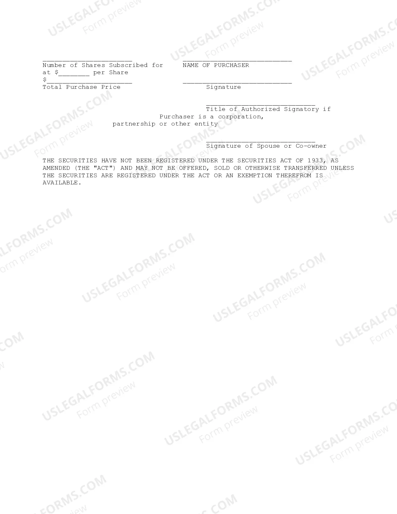 Preview Subscription Agreement - Detailed