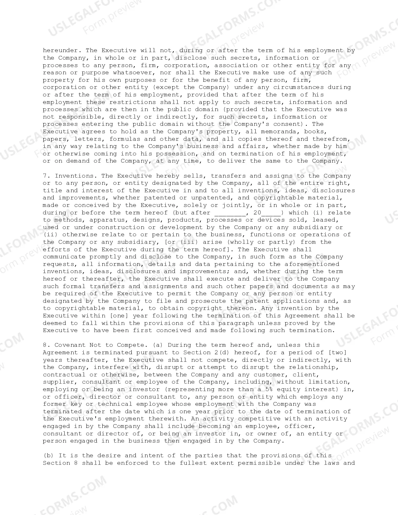 Preview Employment Agreement for Founder - Entrepreneur